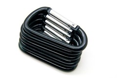 Pack of 6 pcs 3″ Aluminum Carabiner Spring Belt Clip Key Chain D Shape Black
