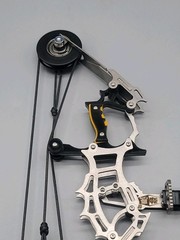 JINCENE 9″ Mini-Compound Bow Compound Bow Set Aluminum Silver & Black W/4 Arrows