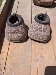 Classic Equine No Turn Bell Boots Cheetah Size Medium