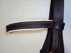 DOVER CIRCUIT Bridle & Bit – PADDED – 2-Tone Black & White – GREAT FREE Reins