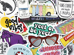 50 Mixed Colors Sticker Lot Book Fun Pack Skateboard Laptop Car Decals