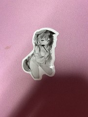 black and white waifu lewd stickers #11