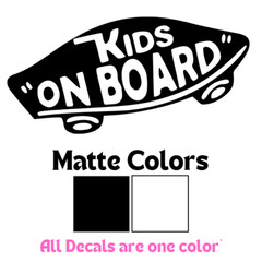 Kids Vans Skateboard Decal – Baby/Kids on Board, Window, Child Car, Mom, Safety