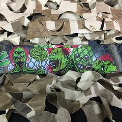 NEW KM Paintball Universal Mask Goggle Strap – Zombie Brains – Lime/Red