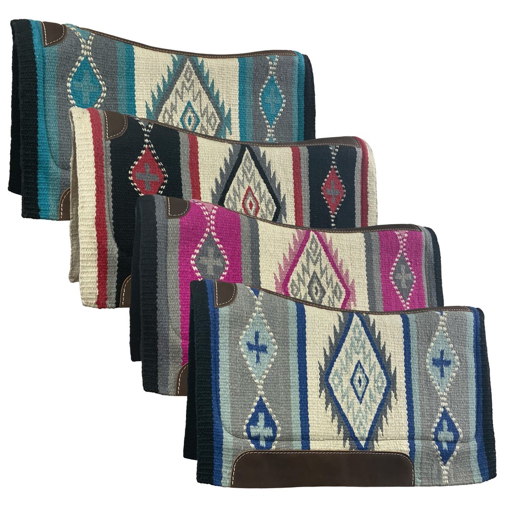 Showman 36″ x 34″ Navajo Diamond Wool Top Memory Felt Bottom Saddle Pad
