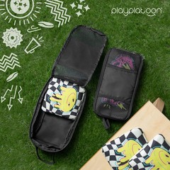 Cornhole Bag Carrying Case 4-Pack Mesh Window Name Tag Slot Zippered Top Handle