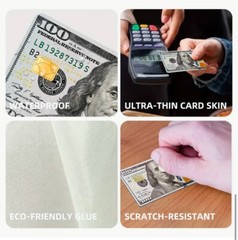 Lot x4 Hundred Dollar Bill USA Currency Money Credit Debit Card Skin Sticker 221