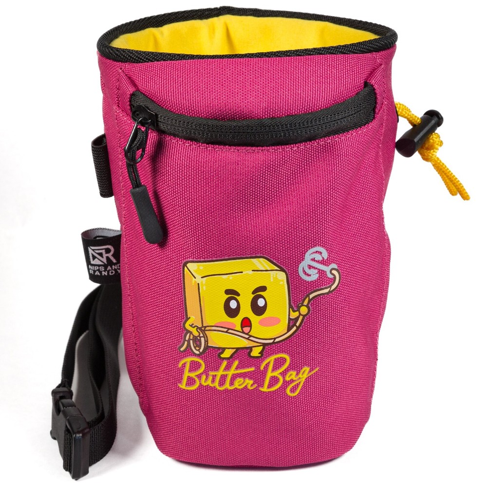 Nips and Randy Rock Climbing Chalk Bag | Raspberry | Butter Bag | Bouldering
