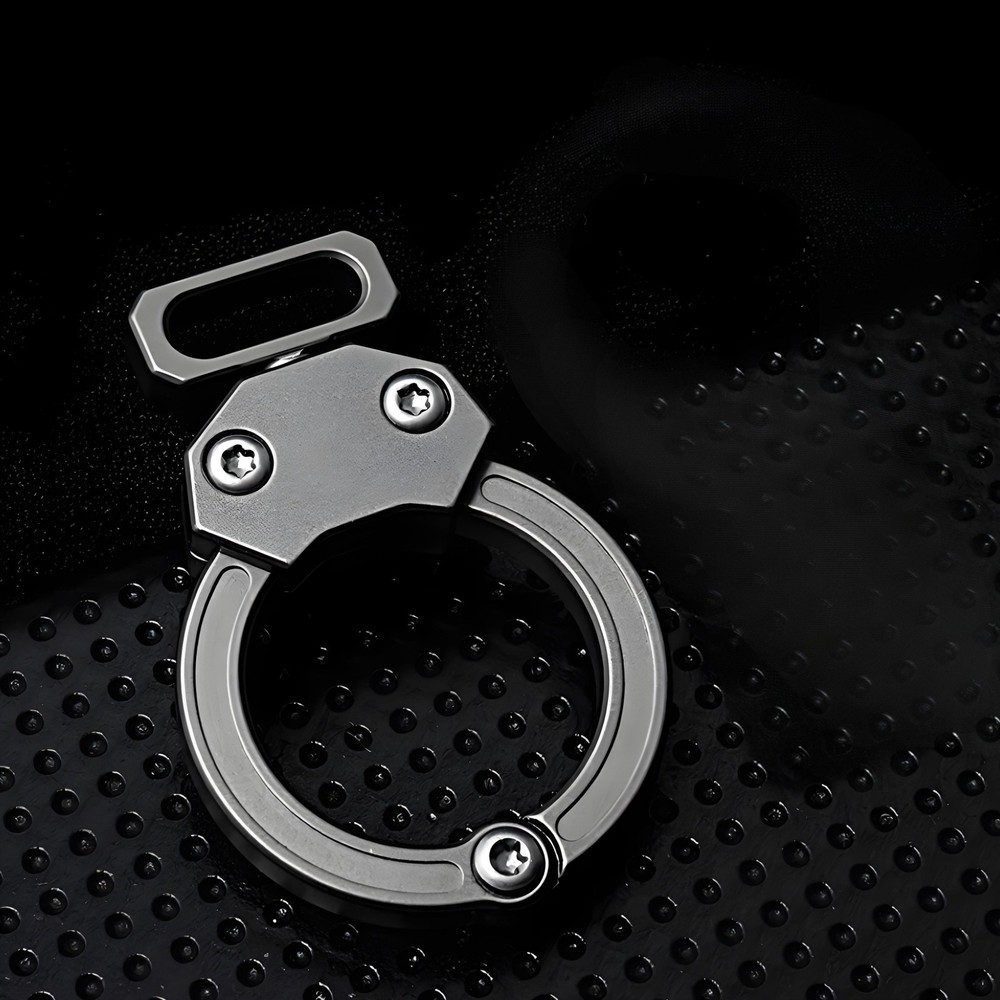 Titanium Alloy Removable Car Key Ring Pendant with Leather Strap EDC Portable