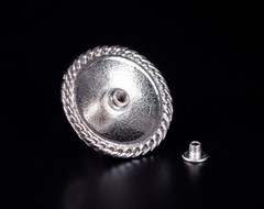 1-1/2″ SET 6 WESTERN SADDLE BLING SILVER ENGRAVED FLORAL BIG DIY LEATHER CONCHOS
