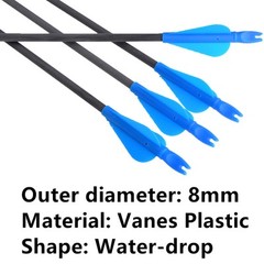 OD8mm Arrows Nocks Fletches Conjoined Archery Vanes Plastic Arrow Shaft Target