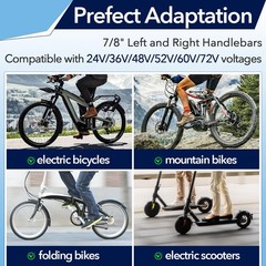 300X Ebike Thumb Throttle, Ebike Throttle 3 Pin for 7/8″ 22mm Left and Right …