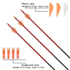 YLSIO Archery 30in Mixed Carbon Arrow Targeting Arrows Hunting Shooting Practice