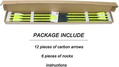 30 Inch Carbon Arrows Fluorescent Target Practice Hunting Pack of 12