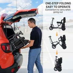 TopMate Electric Scooter 3 Wheel Power Mobility Scooter for Adult Senior 10.4Ah