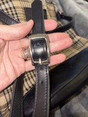 5/A Baker Elizabeth Bag Authentic Plaid Leather Crossbody Equestrian Purse Tote