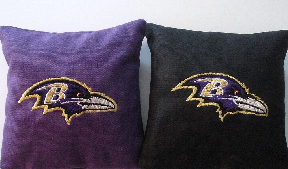 Eight Quality Cornhole Bags – Baltimore Ravens! Whole Corn or Pellets