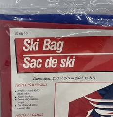 Vintage Ski Bag Ski Carrier Acrylic Coated Nylon Bag Red And Blue