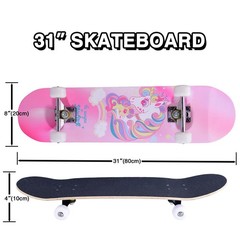 Skateboards for Beginners Kids Boys Girls Teens and Adults, 31 Inch Complete …