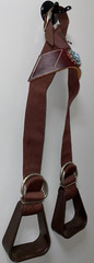 NEW FORMAY LEATHER & NYLON BUDDY STIRRUPS WITH BERRY CONCHO