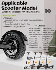 8.5″ Solid Scooter Tires 50/75-6.1 Honeycomb Replacement Wheels for Kick Scooter