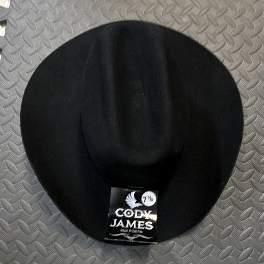Cody James Black Western Cowboy Hat 7 5/8 3X Wool Blend Made in USA