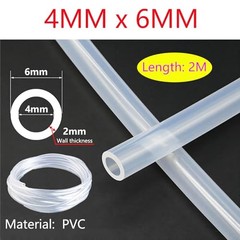 QRITY PVC Hose Clear Vinyl Tubing, 2 Metre 4mm ID x 6mm OD