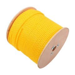 1/4 Inch by 600 Feet 3-Strand Yellow Braided Rope Breaking Strength 8500 pounds