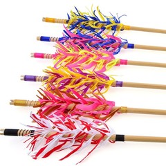 6X 32″ White Wooden Arrows Handmade Flu-Flu Archery Target Bow Hunting Shooting