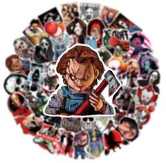25 Piece Mix Lot 2” Horror Movie Stickers Decals, Water Bottle, Halloween Random