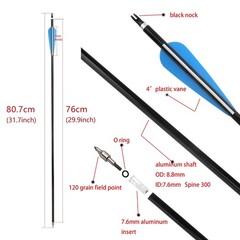 AMEYXGS 12 Pack 30 Inch Archery Aluminum Arrows Spine 300 Hunting Arrows Targ…