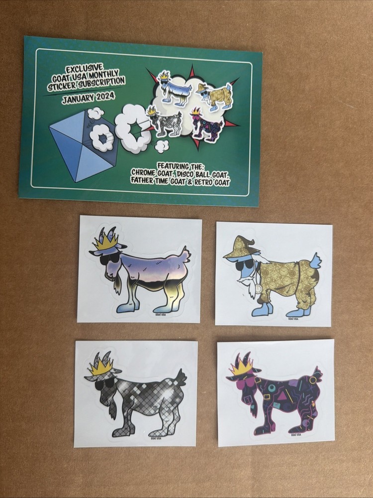 Goat USA Stickers SUPER RARE January 2024 Complete Subscription Set