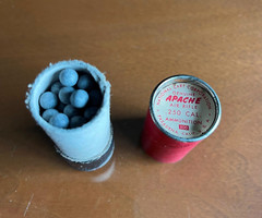 Apache air rifle and pistol .250 caliber roundball ammunition- Vintage