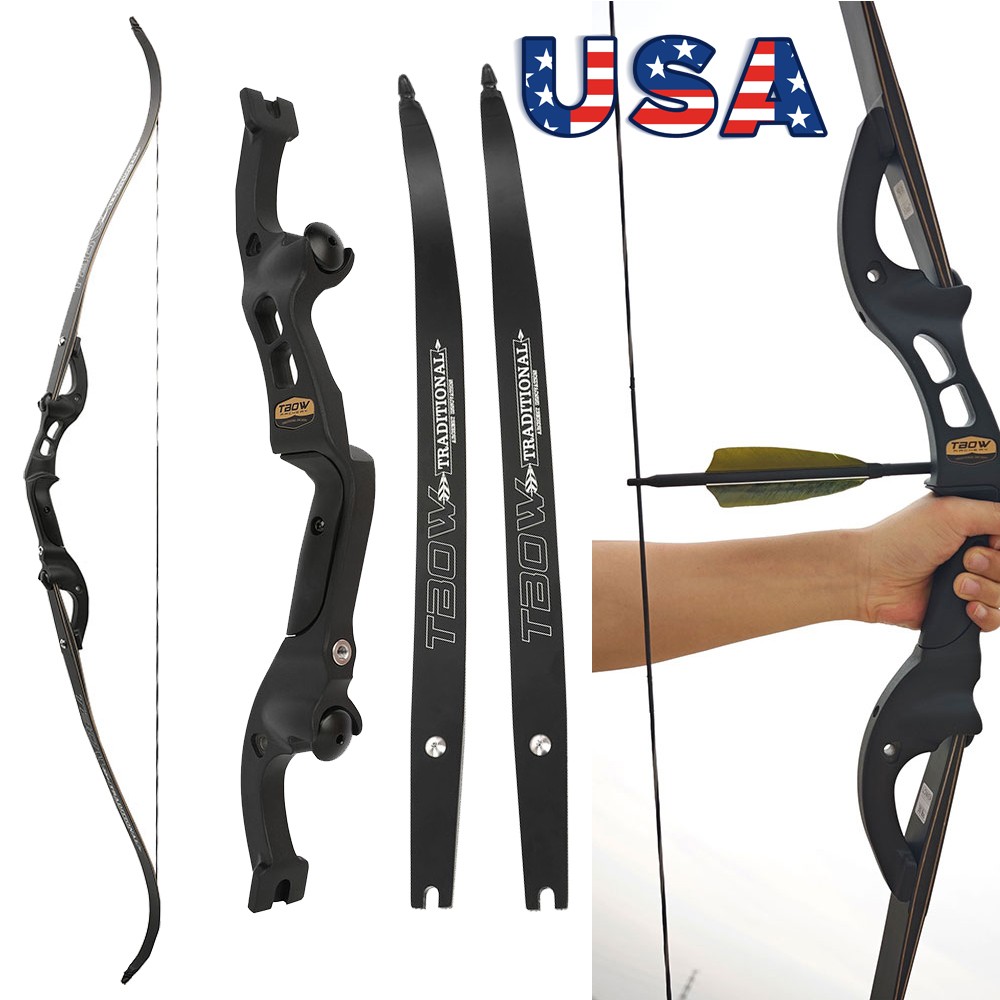 F Interface 62″ Recurve Bow 19″ Riser 25-60lbs Limbs Archery Hunting Target US