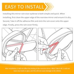 2PCS Side Mirror Visor Rain Guards – Car Rain Guard – Aluminum Alloy Silver