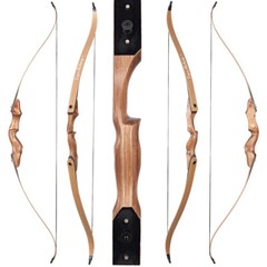 60″ Wooden Riser Takedown Recurve Bow 30-50lbs Archery American Hunting Target