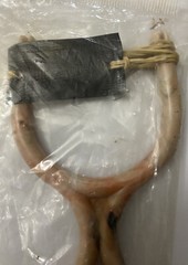 Vintage Sling Shot Molded Plastic Marbled White/Pink/Black Rubber Band 1970 NOS