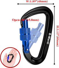 Carabiner Clips Heavy Duty 12Kn (2697 Lbs)-Lightweight Locking Carabiners for Ca