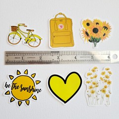 50pcs Waterproof Cute yellow/orange VSCO Stickers For Water Bottle,Journaling