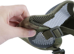 Foldable Airsoft Mesh Mask, Nylon Half Face Mesh Masks with Ear Cover Protection