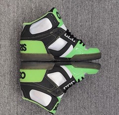 Osiris NYC 83 High Top Skateboarding Shoes Green Black White US 13.5