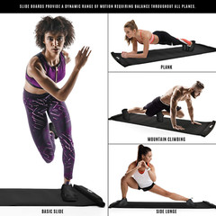 Yes4All Slide Board – Workout Board with Carrying Bag and Shoe Booties Included