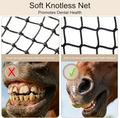 Round Bale Hay Net for Horses & Livestock, 5×5 Ft Knotless Nylon Slow Feeder