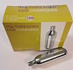 30 CO2 cartridgs 16g threaded C02 bike tire inflator16 gram HVAC 3 box 10 ICO