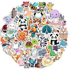 100PCS Water Bottle Stickers for Kids Waterproof Animal Vinyl Laptop Skateboard