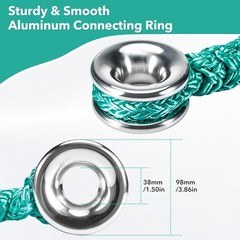 Rigging Ring Sling Rope,1.38″x6.89FT, Aluminum Ring,14600LBS,7-Pocket Adjustment