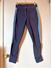 Dover Saddlery Riding Breeches Pants Full Seat Leather Navy/Blue | Size 28