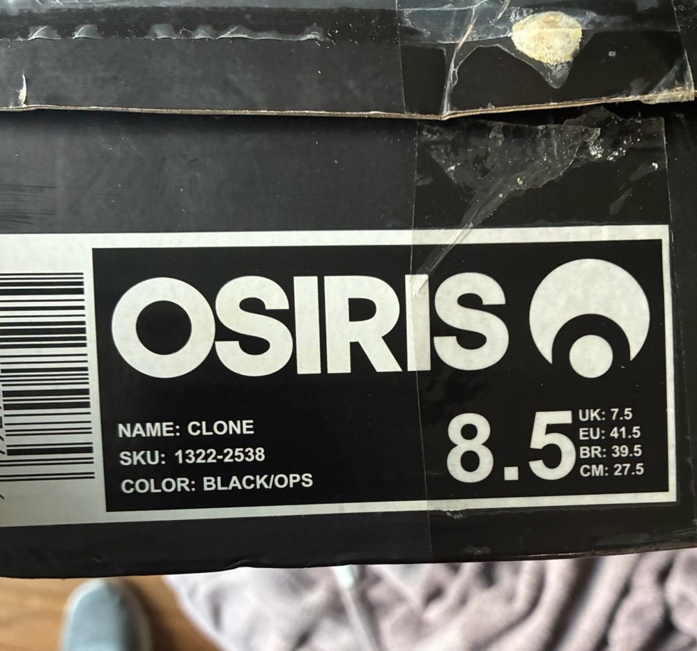 Osiris Clone Men’s Skateboarding Shoes Black Medium US Size 8.5 SKU 1223458
