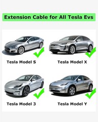 NACS EV Charging Extension Cable for Tesla, 16.4ft 240V 50A 12KW Level 1/2, Comp