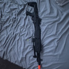 G&G Electric Airsoft Rifle AEG Folding Stock Black w/ Orange Tip